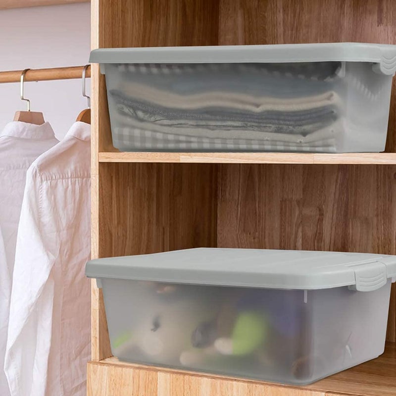 Ucake 14 Quart Plastic Storage Box, Clear Storage Bin with Lid, 2 Packs - Image 5